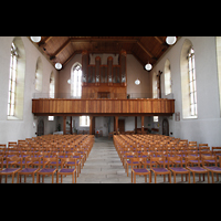 Böblingen, Ev. Stadtkirche, Innenraum in Richtung Orgel