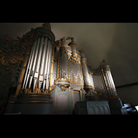 Trondheim, Vår Frue Kirke (Liebfrauenkirche) / Bymision, Orgel mit Spieltisch seitklich