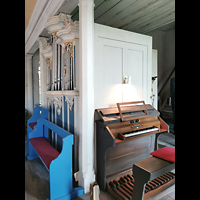 Mhlenbecker Land, Ev. Kirche, Orgel mit Spieltisch