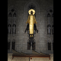 New York City, Riverside Church, Engelfigur an der Rckwand